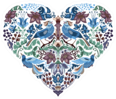 Heart Boho Pattern Floral Silhouette Sticker