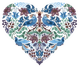 Heart Boho Pattern Floral Silhouette Sticker