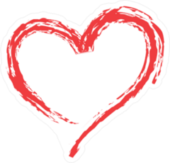 Heart Brush Stroke Shape Sticker