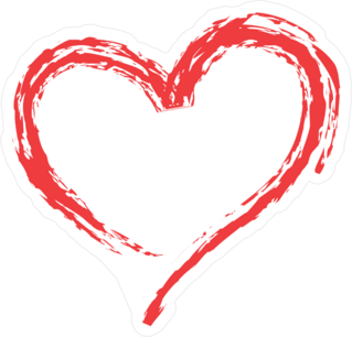 Heart Brush Stroke Shape Sticker