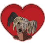 Heart Chinese Crested Sticker