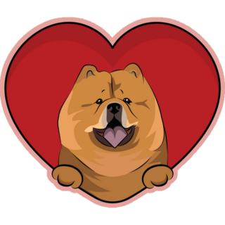 Heart Chow Chow Sticker