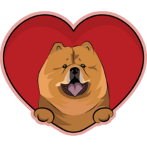 Heart Chow Chow Sticker