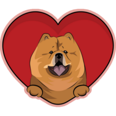 Heart Chow Chow Sticker