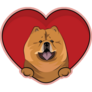 Heart Chow Chow Sticker