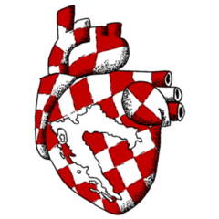 Heart Croatia Tattoo Art Sticker