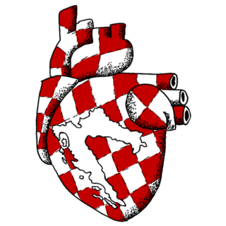 Heart Croatia Tattoo Art Sticker