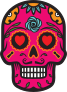 Heart Eyes Day of the Dead Skull Sticker