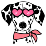 Heart Fashion Dalmatian Sticker