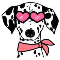 Heart Fashion Dalmatian Sticker
