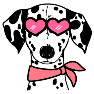 Heart Fashion Dalmatian Sticker