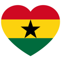 Heart Flag Ghana Sticker