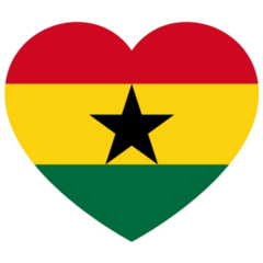 Heart Flag Ghana Sticker
