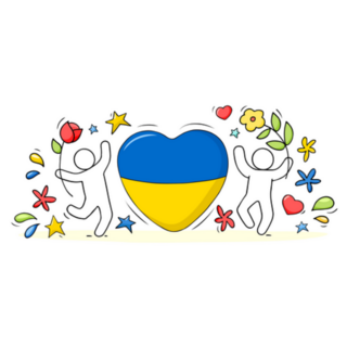 Heart Flag Of Ukraine Dancing In Flowers Sticker