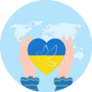 Heart Flag Of Ukraine With A Dove Of Peace illustration Sticker