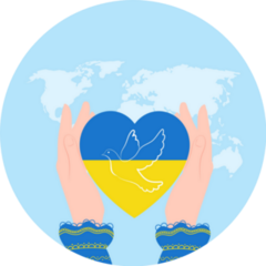 Heart Flag Of Ukraine With A Dove Of Peace illustration Sticker