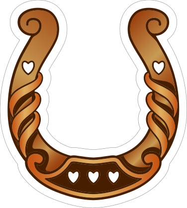 Heart Horseshoe Cowboy Sticker