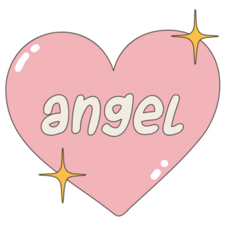 Heart Icon Inscription Angel 2000 Y2k Sticker