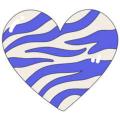 Heart Icon Purple Zebra Print 2000s Nostalgia Sticker