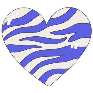 Heart Icon Purple Zebra Print 2000s Nostalgia Sticker