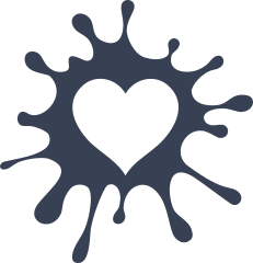 Heart In Splatter Sticker