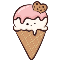 Heart Kawaii Ice Cream Sticker