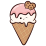 Heart Kawaii Ice Cream Sticker
