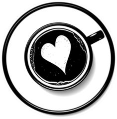 Heart Latte Art Coffee Sticker