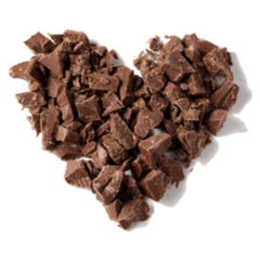 Heart Made With Pieces Of Chocolate Sticker