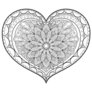 Heart Mandala Flower Coloring Book Sticker