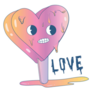 Heart Melting Popsicle Love Sticker