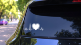 Heart Monitor Sticker on a Rear Car Window (New) example
