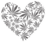 Heart Of Marijuana Or Cannabis Leaves Sticker