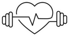 Heart Outline With Dumbbells Line Art Sticker