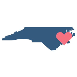 Heart Over North Carolina Sticker