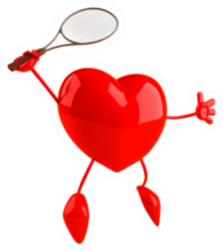 Heart Playing Tennis Sticker