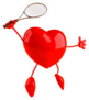 Heart Playing Tennis Sticker