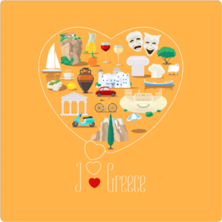 Heart Shape Greece Sticker