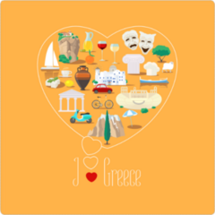 Heart Shape Greece Sticker