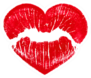 Heart Shape Kissing Lips Sticker