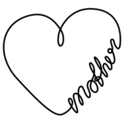 Heart Shape Mother Lettering Sticker