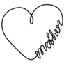 Heart Shape Mother Lettering Sticker
