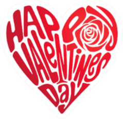 Heart Shape Of Text Happy Valentines Day Sticker