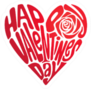 Heart Shape Of Text Happy Valentines Day Sticker