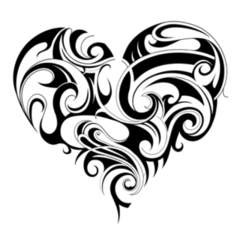 Heart Shape Tattoo Ornament Sticker