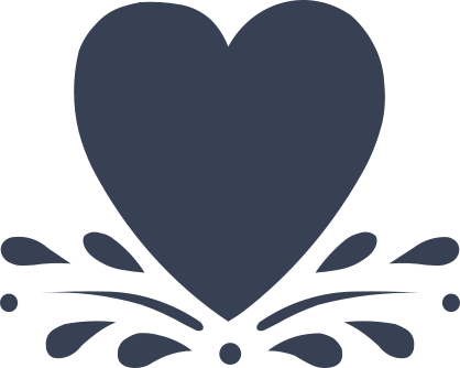 Heart Shape With Leaves Sticker
