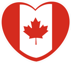 Heart Shaped Canada Flag Sticker