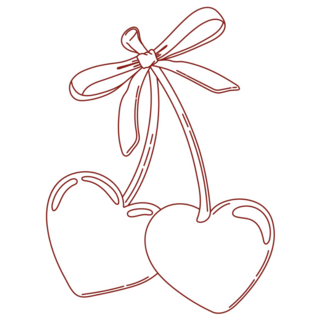 Heart-shaped Cherries Sticker