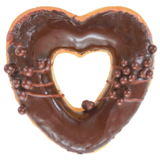 Heart Shaped Donut Covered With Chocolate Sticker