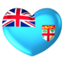 Heart Shaped Flag Illustration I Love  Fiji Sticker